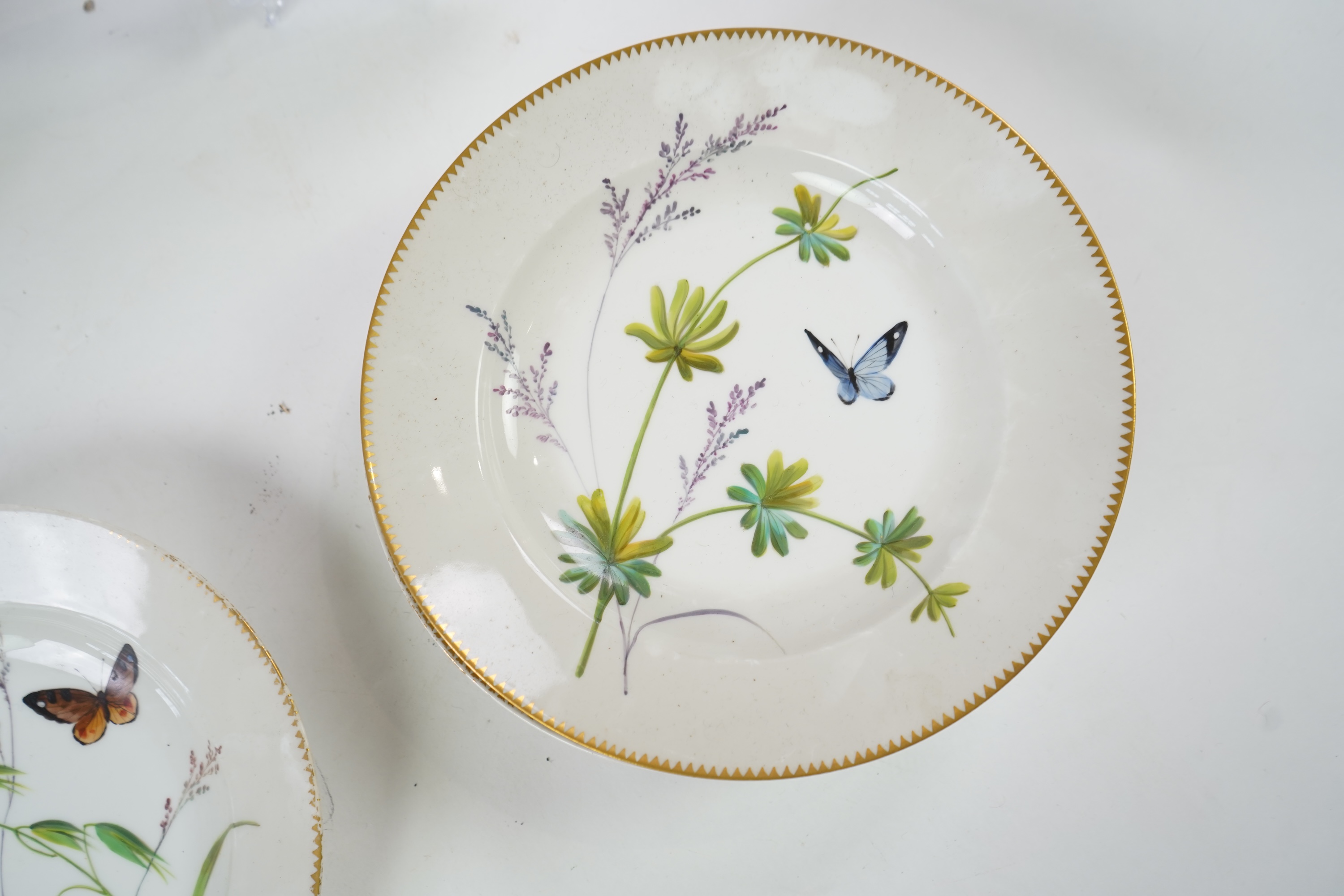 A Paris porcelain part dinner service, late 19th century